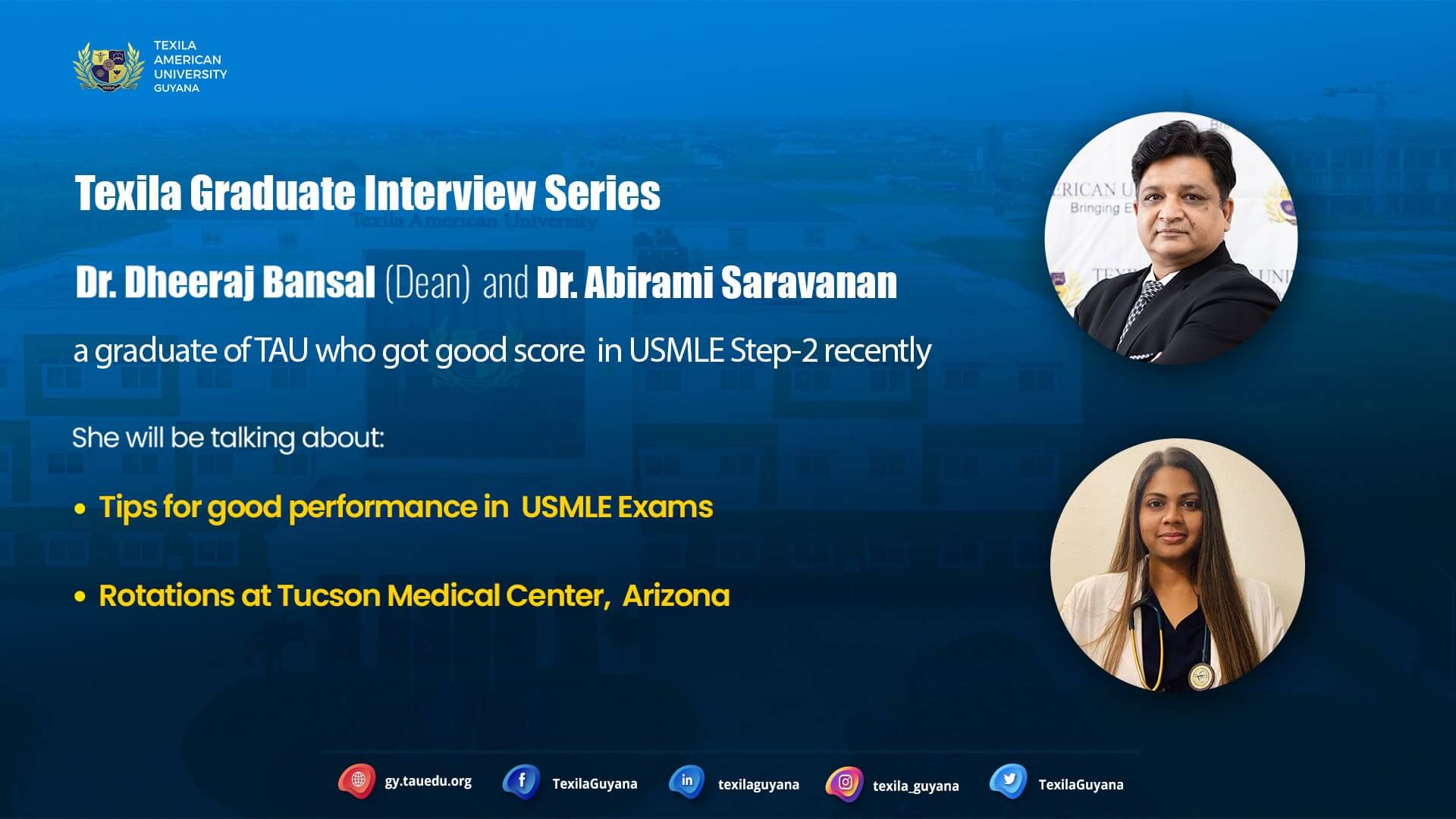 Graduate Interview Series with Dr. Abirami Saravanan -Texila